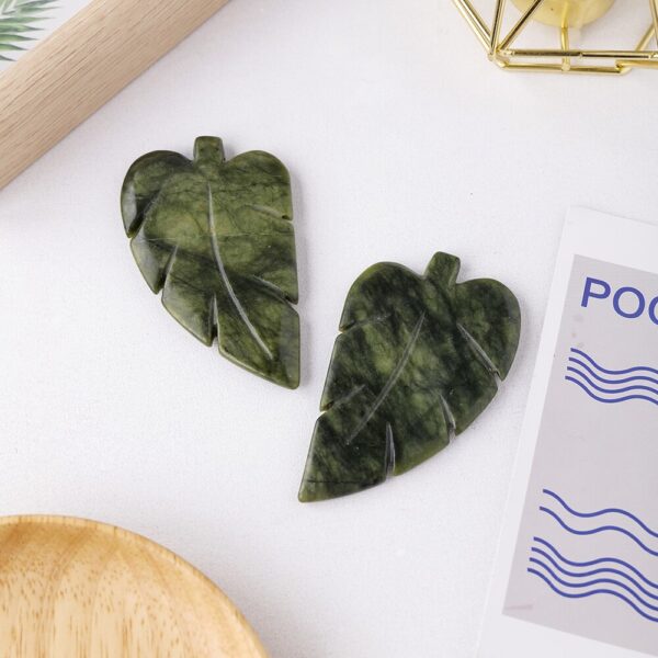 , Nephrite Jade Leaf Carvings