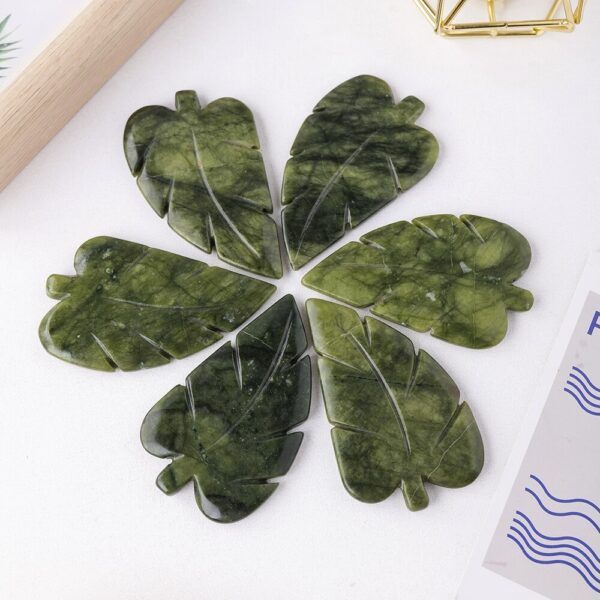 , Nephrite Jade Leaf Carvings