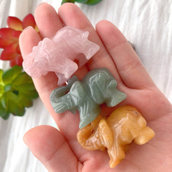 , Gemstone Elephant Figurines