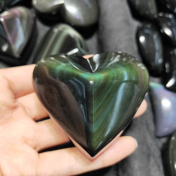 Obsidian Heart Carving, Rainbow Obsidian Heart Carvings