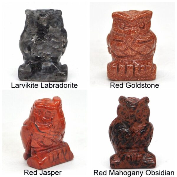 , Gemstone Owl Figurines
