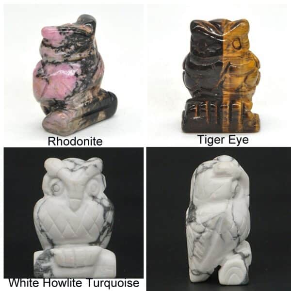 , Gemstone Owl Figurines