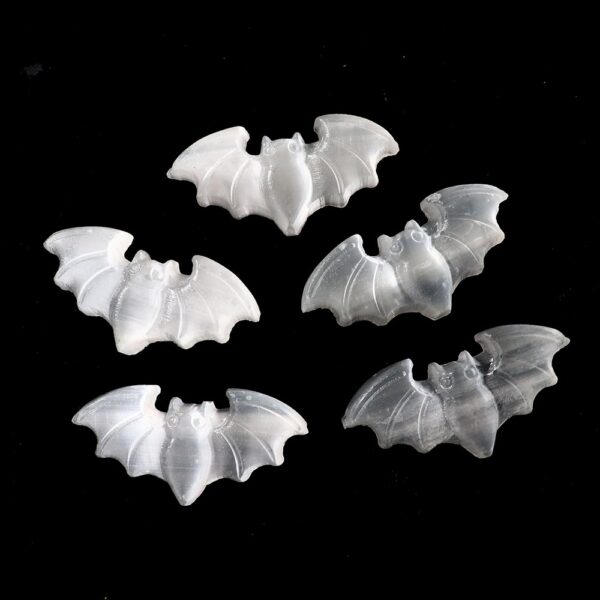 , Satin Spar Bat Carvings