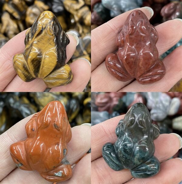 , Gemstone Frog Carvings