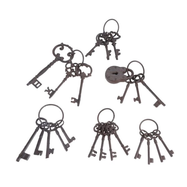 , Cast Iron Skeleton Key Rings