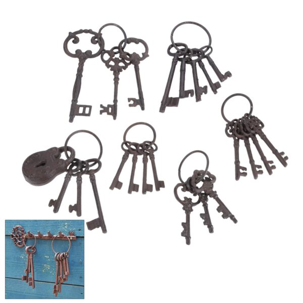 , Cast Iron Skeleton Key Rings