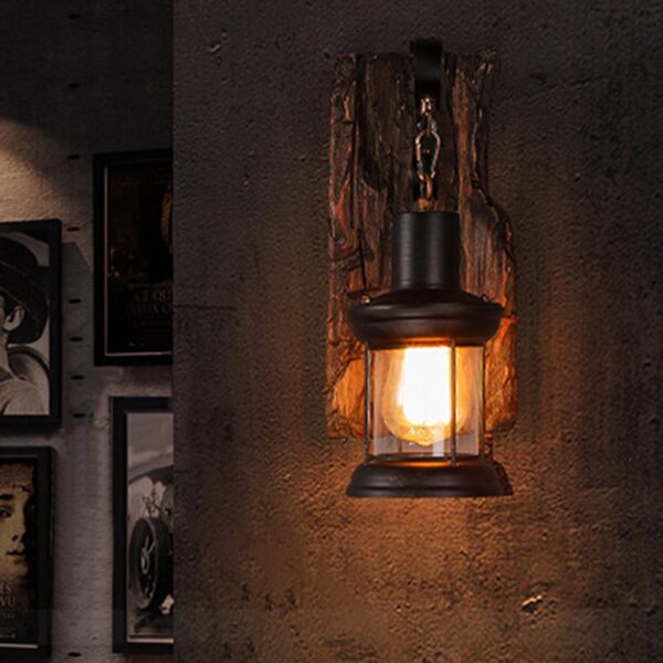 , Rustic Lantern Wall Sconce