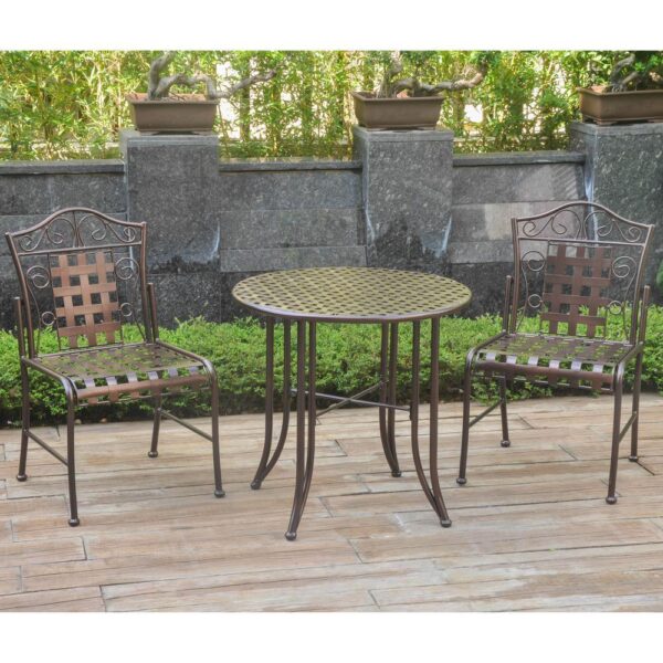 Mandalay Iron Bistro Set, Mandalay Iron Bistro Set – Durable Patio Furniture for Relaxing Outdoors