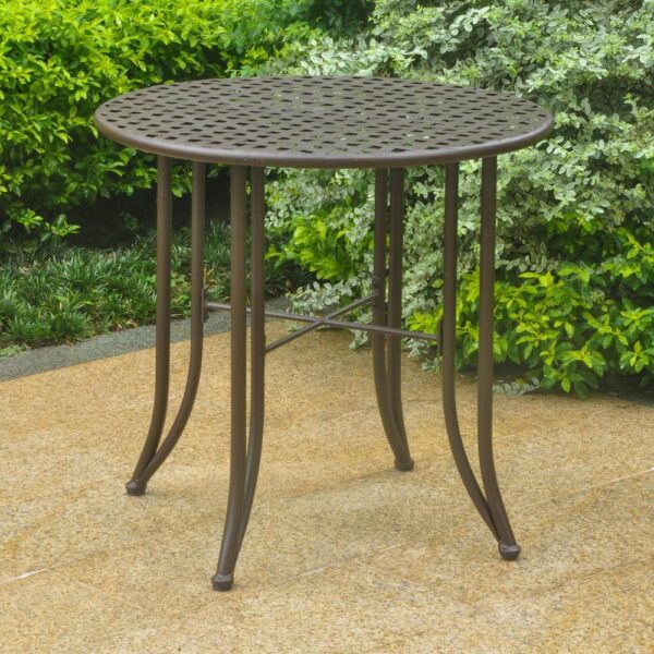 Iron Patio Bistro Table, Iron Patio Bistro Table: Brown | Add Elegance to Your Outdoor Space