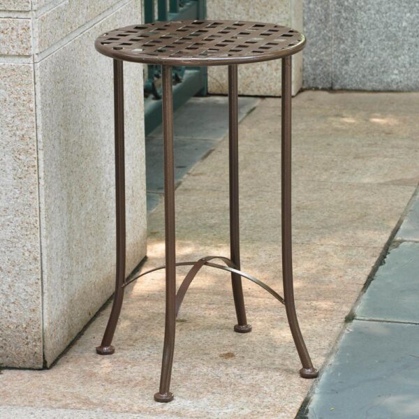 Mandalay Iron Round Table, Mandalay Iron Round Table: Bronze – Stylish and Durable Outdoor Decor
