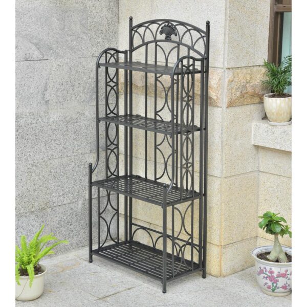 Segovia Iron Bakers Rack, Segovia Iron Bakers Rack – Classic Elegance for Your Patio or Sun Room