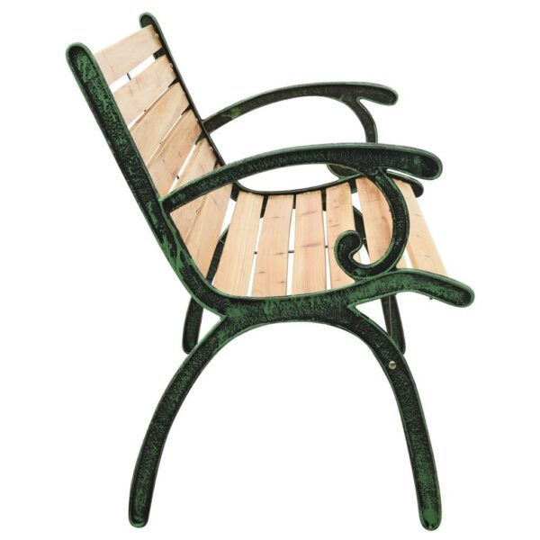 vidaXL Patio Bench, Patio Bench 48.4″ Cast Iron and Solid Firwood – Outdoor Garden Furniture