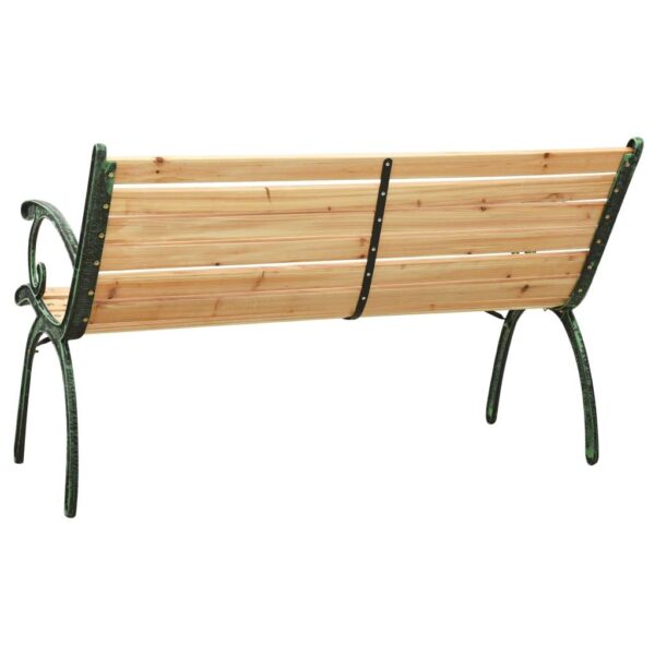 vidaXL Patio Bench, Patio Bench 48.4″ Cast Iron and Solid Firwood – Outdoor Garden Furniture