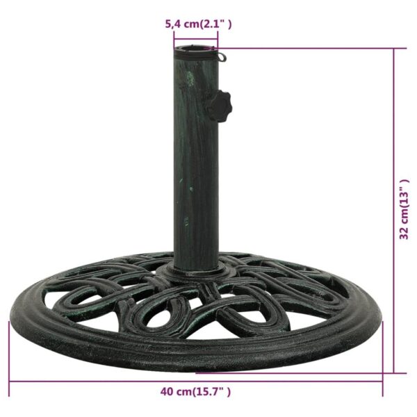 Umbrella Base, Umbrella Base Green 15.7″x15.7″x12.6″ Cast Iron – Stable &amp; Stylish