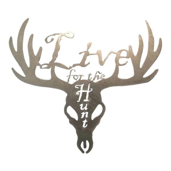 , “Live for the Hunt” Steel Magnet – Deer Skull Design