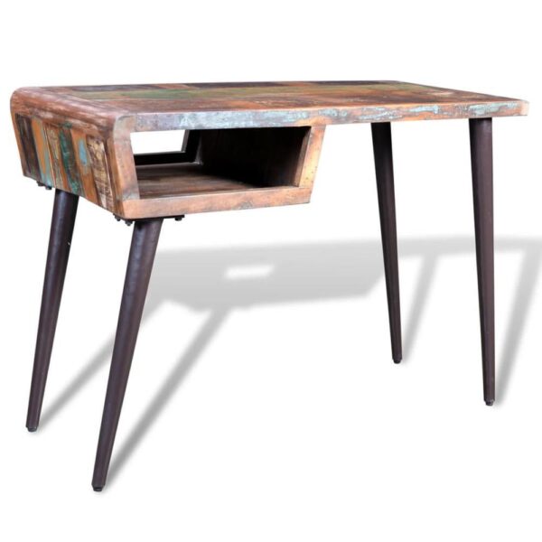, Premium Reclaimed Wood Desk with Iron Legs | Handmade Craftsmanship