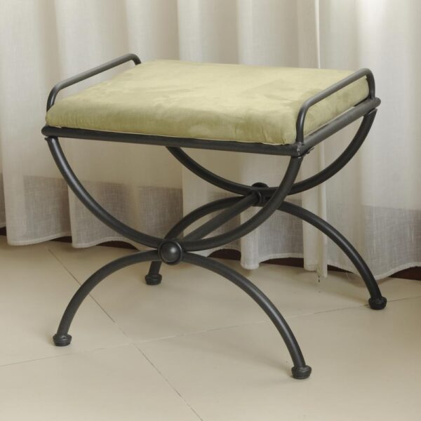 , Iron Upholstered Vanity Stool, Pale Green – Add Beauty and Functionality to Your Home