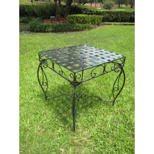 , Mandalay Iron Square Side Table – Elegant and Durable Patio Furniture