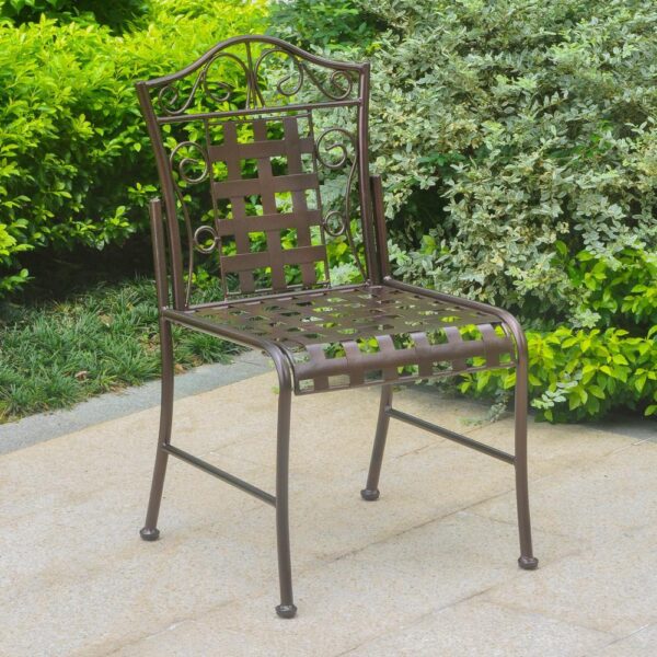 , Mandalay Iron Chairs, Light Finish – Set of 2 – Stylish and Durable Furniture for Your Patio or Garden