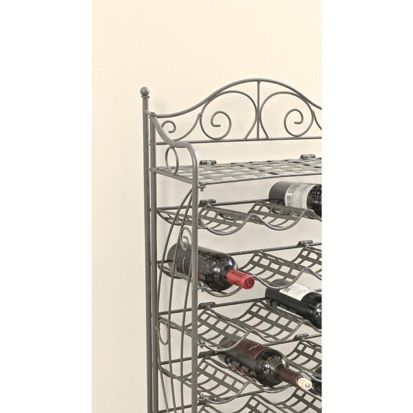 , Iron 24-Bottle Wine Rack, Light Finish – Elegant and Functional Wine Storage