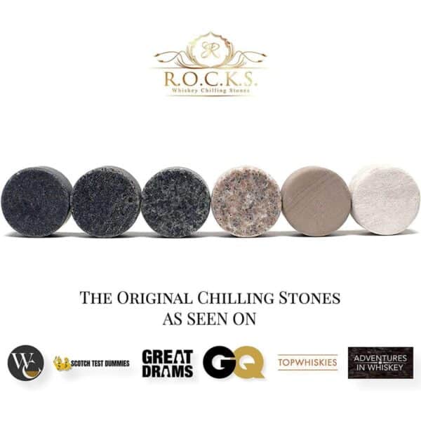 Rocks Whiskey Chilling Stones, The Original ROCKS Whiskey Chilling Stones – Premium Handcrafted Granite Set