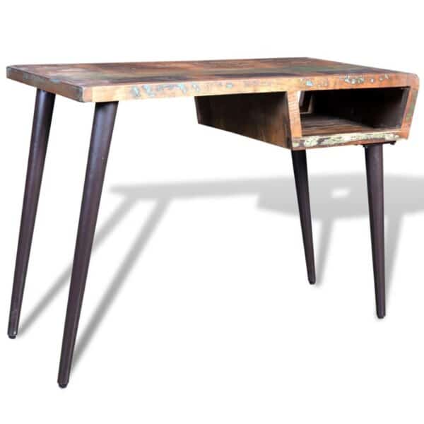, Reclaimed Wood Desk with Iron Legs – Durable and Unique