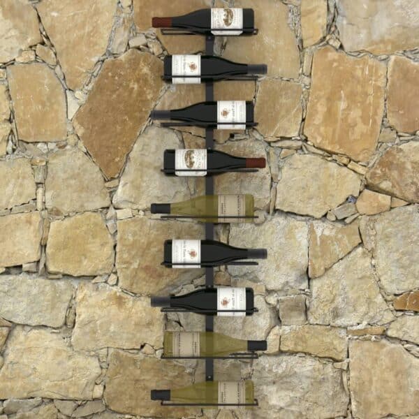 , Wall-mounted Wine Rack for 9 Bottles – Black Iron | Stylish, Durable, Easy to Assemble