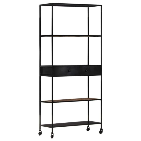 , Book Cabinet 31.5″x13.8″x70.9″ Rough Mango Wood &amp; Iron – Industrial Style Furniture