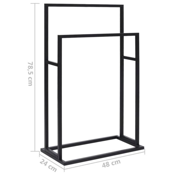 , Freestanding Towel Rack Black 18.9″x9.4″x30.9″ Iron – Sturdy and Stylish Bathroom Storage