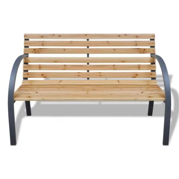, Patio Bench 47.2″ Wood and Iron | Durable Outdoor Furniture