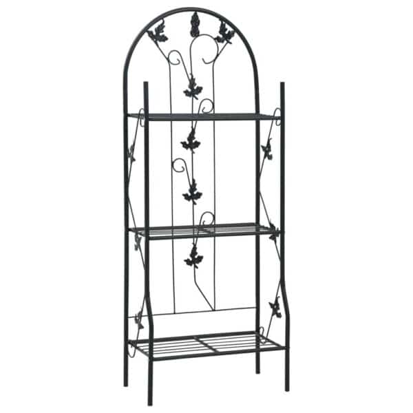 , 3-Layer Plant Rack Black 20.5″x11″x50.4″ Iron – Decorative and Functional Plant Stand