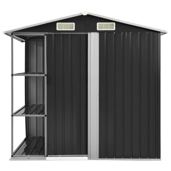 , Garden Shed with Rack Anthracite – Sturdy Iron Construction