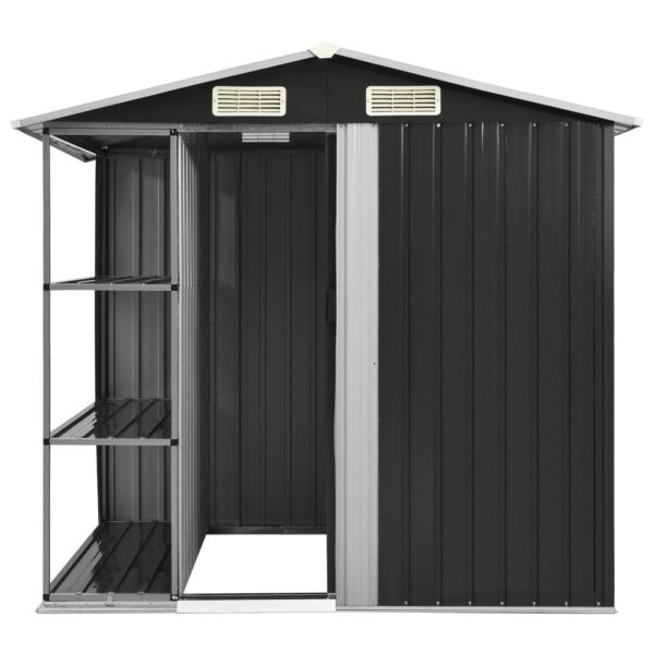 , Garden Shed with Rack Anthracite – Sturdy Iron Construction