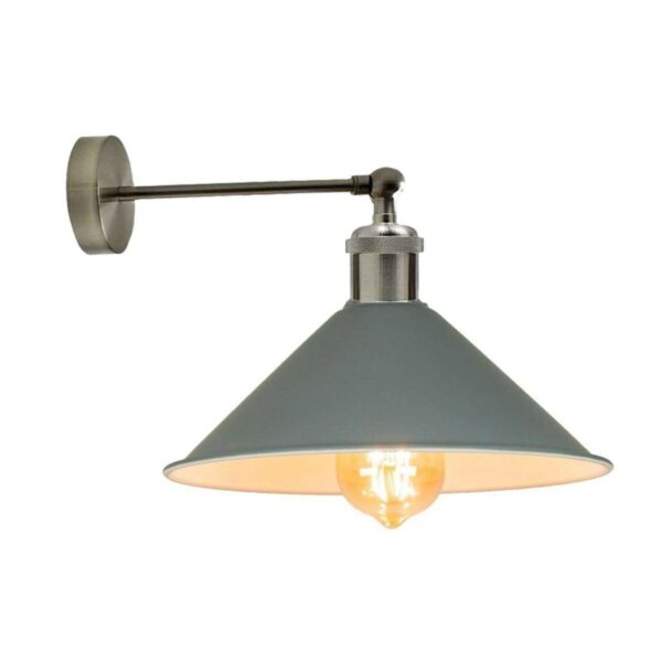, E26 Vintage Industrial Grey Colour Wall Lamp Fittings Indoor Sconce Iron Metal Lamps