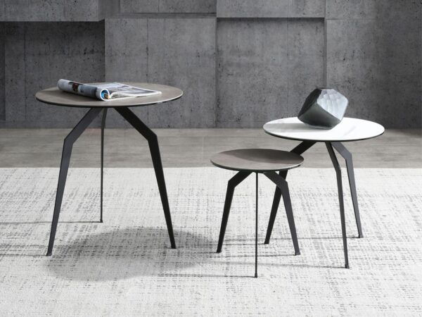 , 20 X 20 X 20 Black Ceramic Iron Side Table