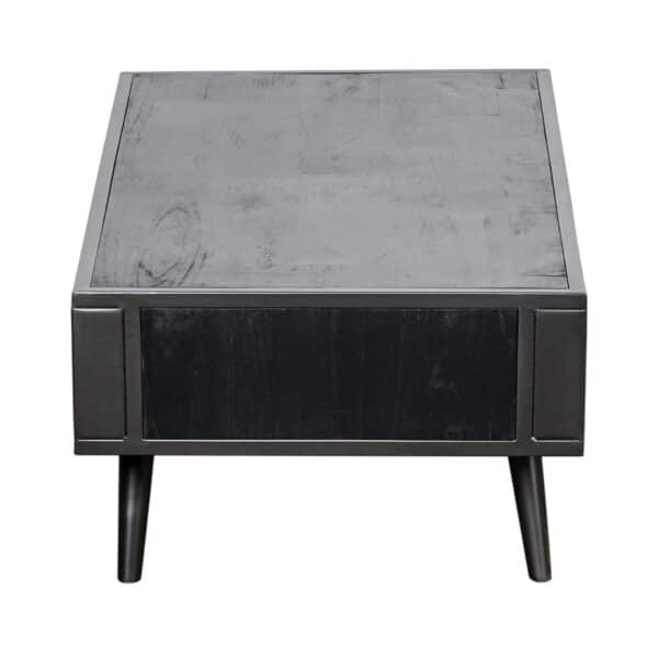 , 47″ Black Manufactured Wood And Iron Rectangular Open Coffee Table – Modern Retro Design | Sturdy and Stylish