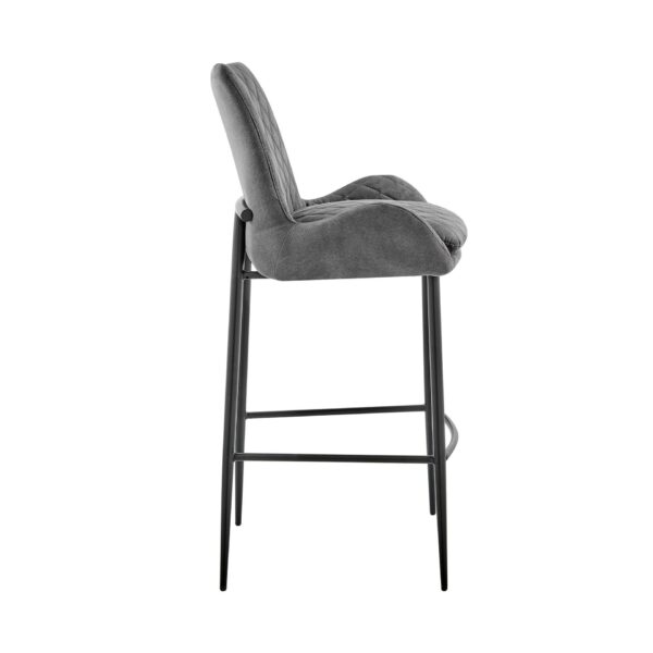 , 38″ Charcoal Microfiber and Black Iron Counter Height Bar Chair | Stylish and Comfortable