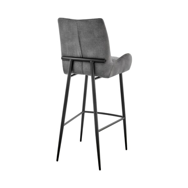 , 38″ Charcoal Microfiber and Black Iron Counter Height Bar Chair | Stylish and Comfortable