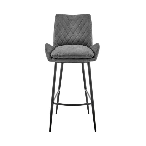 , 43″ Charcoal Microfiber and Black Iron Bar Height Chair – Stylish and Comfortable