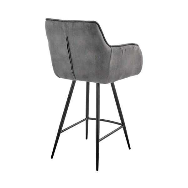 , 42″ Charcoal Gray Microfiber Iron Bar Height Chair – Stylish and Comfortable | Free Shipping