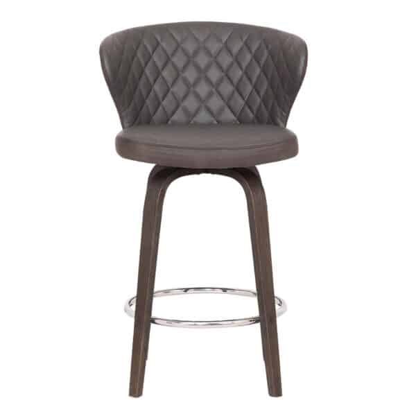 , 36″ Brown Faux Leather And Iron Swivel Counter Height Bar Chair – Trendy and Comfortable