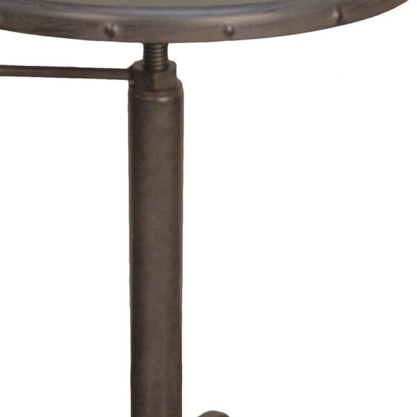 22" Industrial Iron Round End Table, 22″ Industrial Iron Round End Table