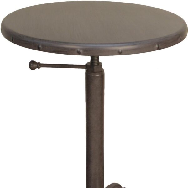 22" Industrial Iron Round End Table, 22″ Industrial Iron Round End Table
