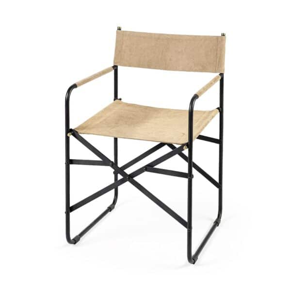 , Modern Tan Leather Dining Chair with Black Iron Frame | High Quality and Stylish Design