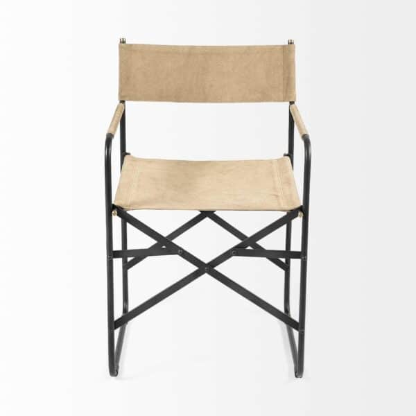 , Modern Tan Leather Dining Chair with Black Iron Frame | High Quality and Stylish Design
