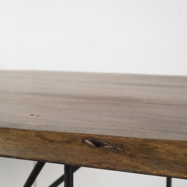 , Natural Tapered Live Edge Top With Iron Base Dining Table – Exquisite Handcrafted Furniture