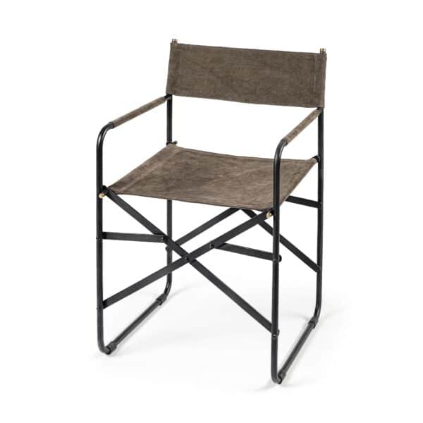 , Brown Leather With Black Iron Frame Dining Chair – Stylish and Comfortable