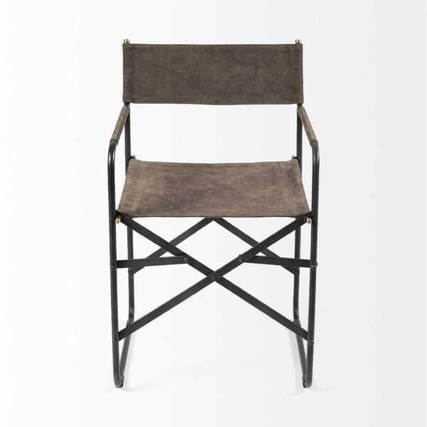 , Brown Leather With Black Iron Frame Dining Chair – Stylish and Comfortable