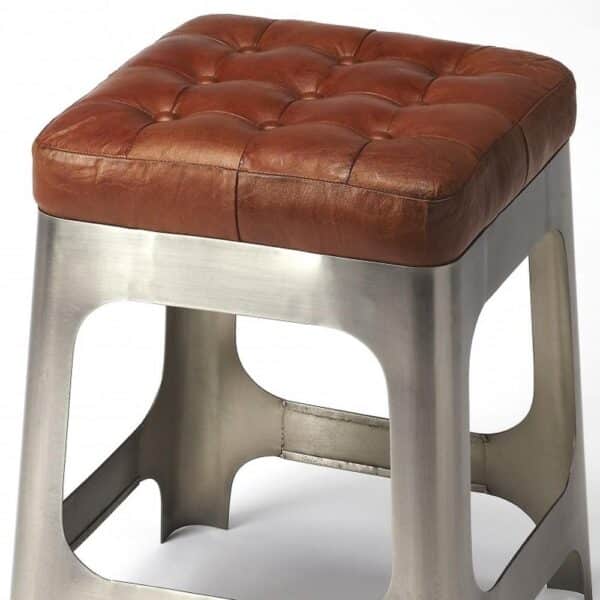, Luxurious Iron and Leather Counter Stool | Rustic Design | Kitchen, Drawing Room, Bedroom