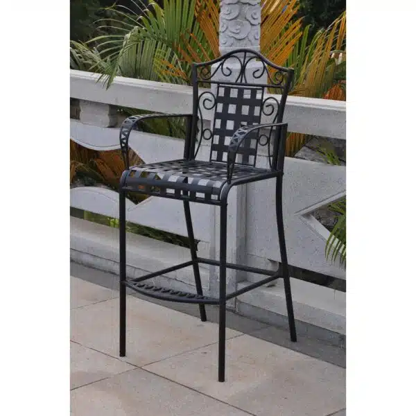 , Set of 2 Mandalay Iron Bar Height Chair – Stylish and Durable Patio Furniture